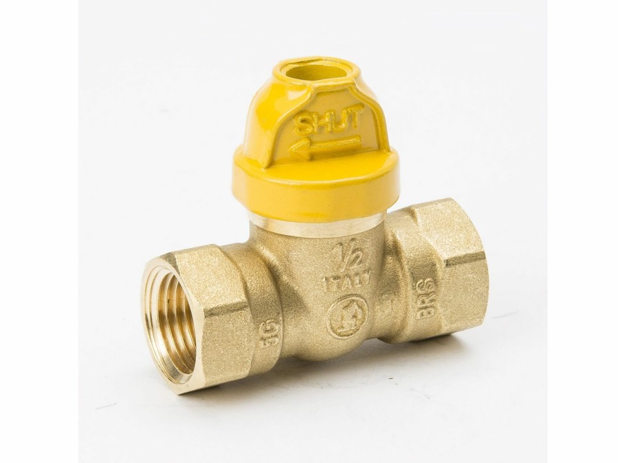 Valves, Fittings & Connectors ProLine Series Gas Valves | 1/2-In Fip Brass 1-Piece Safety Handle Gas Ball Valve Series 7701Gso