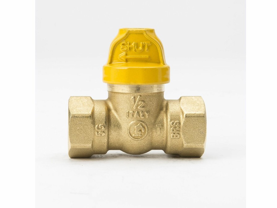 Valves, Fittings & Connectors ProLine Series Gas Valves | 1/2-In Fip Brass 1-Piece Safety Handle Gas Ball Valve Series 7701Gso