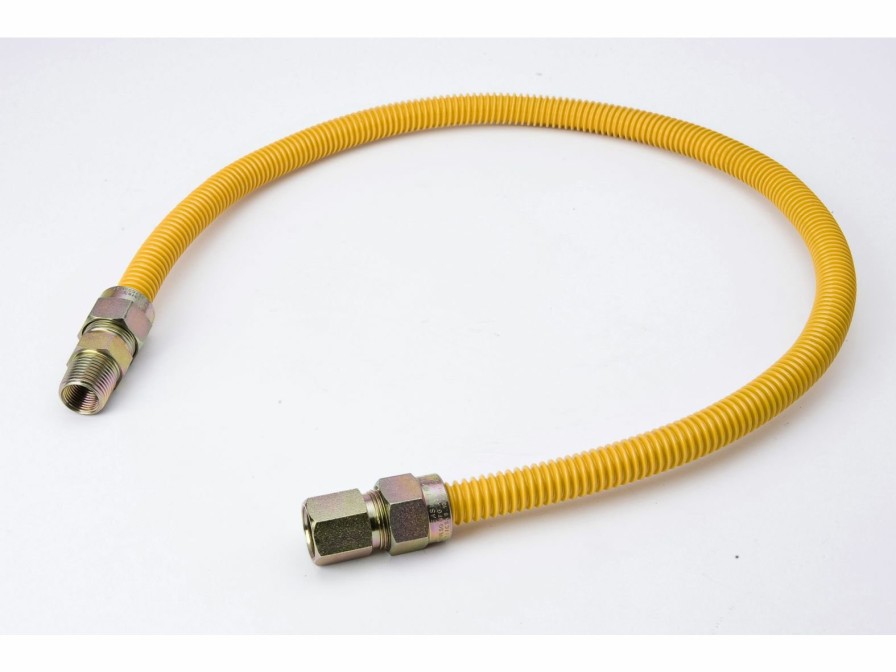 Valves, Fittings & Connectors ProLine Series Yellow Epoxy Coated Flexible Gas Connectors | 24-In 3/8-In Id Yellow Coated Csst Gas Connector - 1/2-In Mip X 1/2-In Fip