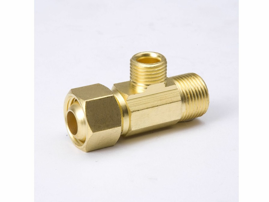 Valves, Fittings & Connectors ProLine Series Metal | Brass 1/2-In Npsm X 1/2-In Npsm X 1/4-In Npsm Ez-Connect Tee