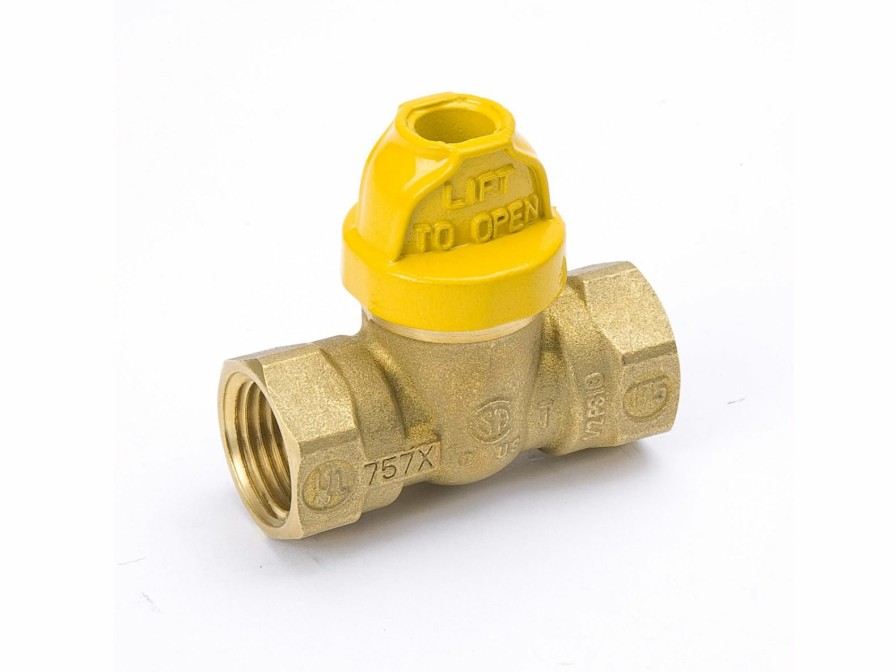 Valves, Fittings & Connectors ProLine Series Gas Valves | 1/2-In Fip Brass 1-Piece Safety Handle Gas Ball Valve Series 7701Gso