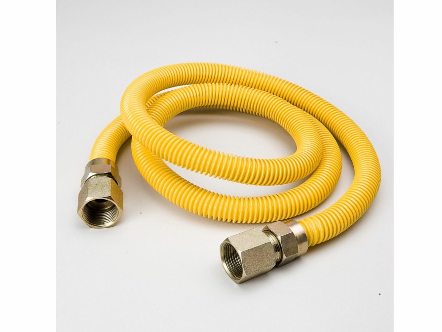 Valves, Fittings & Connectors ProLine Series Yellow Epoxy Coated Flexible Gas Connectors | 48-In 1/2-In Id Yellow Coated Csst Gas Connector - 3/4-In Fip X 3/4-In Fip