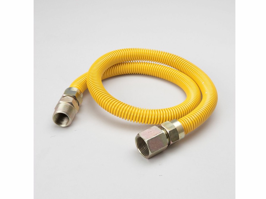 Valves, Fittings & Connectors ProLine Series Yellow Epoxy Coated Flexible Gas Connectors | 12-In 3/4-In Id Yellow Coated Csst Gas Connector - 3/4-In Mip X 3/4-In Fip