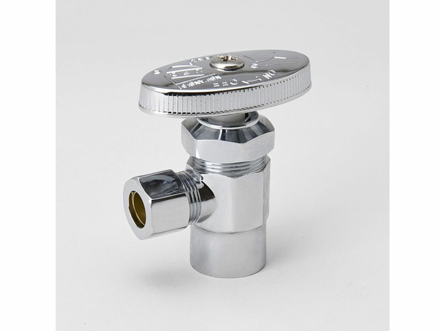 Valves, Fittings & Connectors ProLine Series Angle Stops | Chrome Plated Brass 1/2-In Fip X 3/8-In Comp Angle Stop