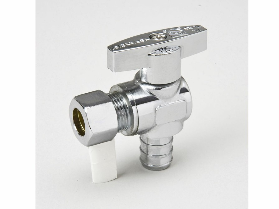 Valves, Fittings & Connectors ProLine Series Angle Stops | Chrome Plated Brass 1/2-In Pex X 3/8-In Comp Angle Stop