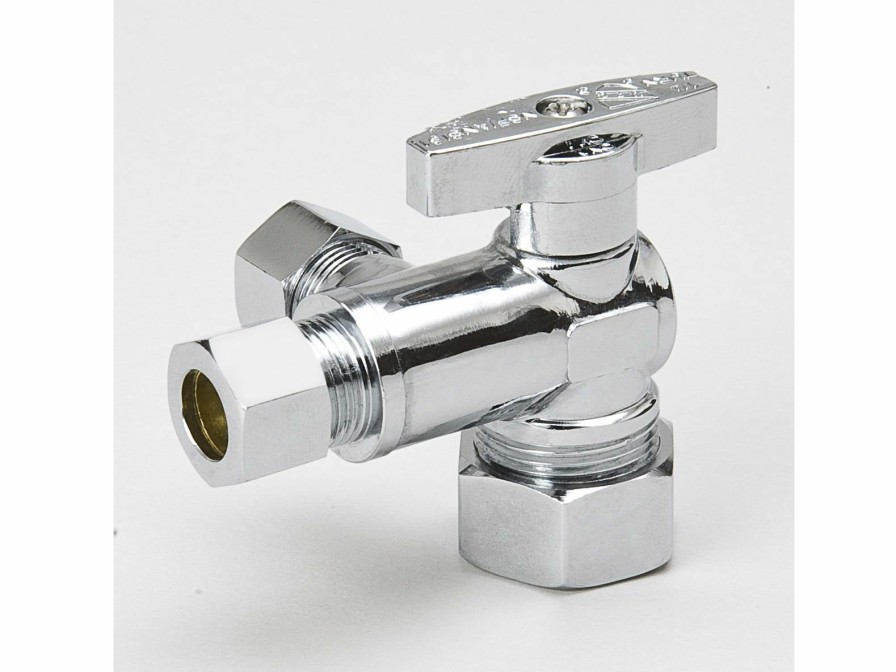 Valves, Fittings & Connectors ProLine Series Dual Outlet Stops | Chrome Plated Brass 5/8-In Comp X 3/8-In Comp X 1/4-In Comp Dual Outlet Stop