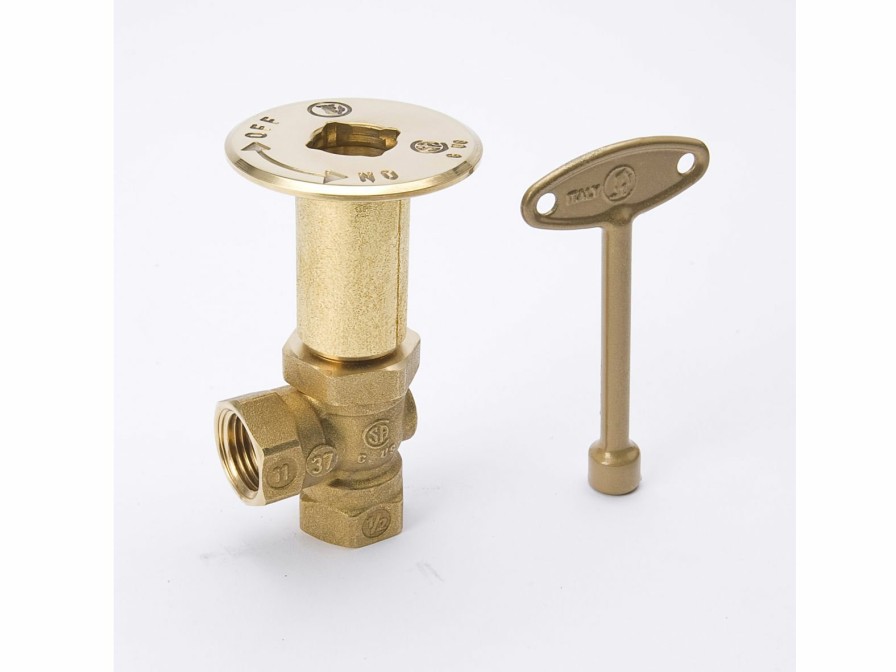 Valves, Fittings & Connectors ProLine Series Gas Valves | Polished Brass 1/2-In Fip X 1/2-In Fip Angle Log Lighter Valve