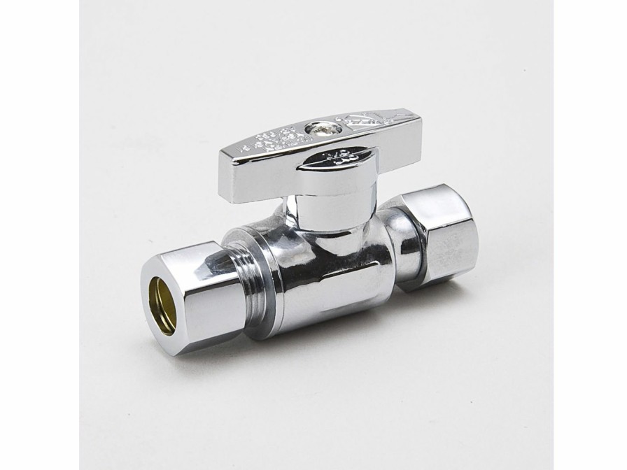 Valves, Fittings & Connectors ProLine Series Straight Stops | Chrome Plated Brass 3/8-In Comp X 3/8-In Comp Straight Stop