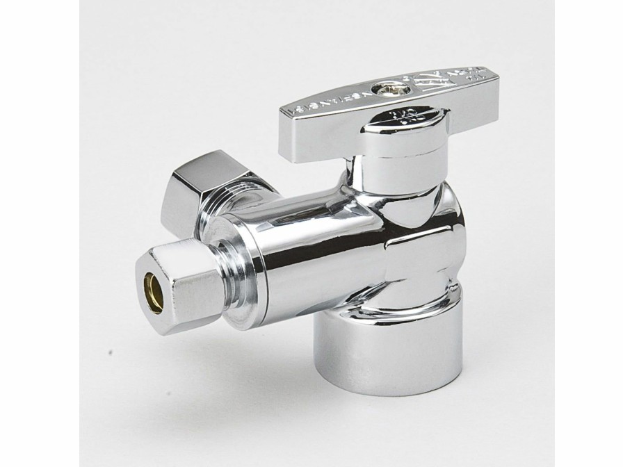 Valves, Fittings & Connectors ProLine Series Dual Outlet Stops | Chrome Plated Brass 1/2-In Fip X 3/8-In Comp X 1/4-In Comp Dual Outlet Stop