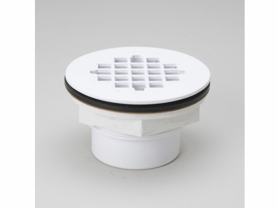 Bath & Kitchen Products B&K Drains & Strainers | Pvc 2-In Solvent Weld Shower Drain 4-1/2-In White Plastic Grid