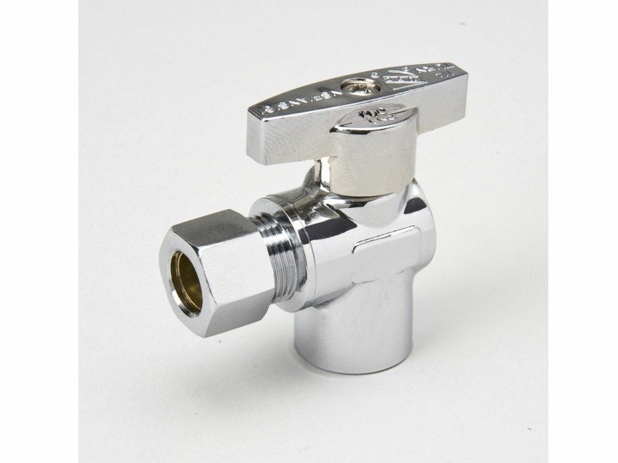 Valves, Fittings & Connectors ProLine Series Angle Stops | Chrome Plated Brass 1/2-In Swt X 3/8-In Comp Angle Stop