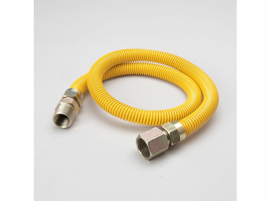 Valves, Fittings & Connectors ProLine Series Yellow Epoxy Coated Flexible Gas Connectors | 48-In 1/2-In Id Yellow Coated Csst Gas Connector - 3/4-In Mip X 3/4-In Fip