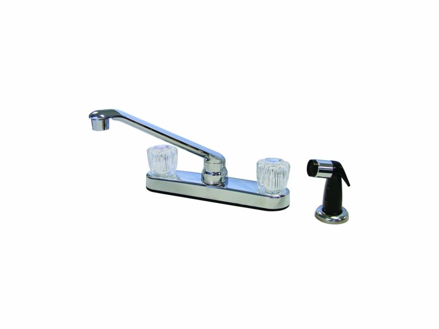 Bath & Kitchen Products B&K Kitchen | Two Acrylic Handle W/Spray - Chrome (Clamshell)