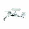 Bath & Kitchen Products B&K Utility | Wallmount Heavy Duty Brass W/ Soap Dish - 12" Cast Spout - Chrome