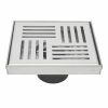 Bath & Kitchen Products B&K Square Models | 6-In Polished Chrome Elements Pattern Square 2-In Shower Drain