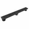 Bath & Kitchen Products B&K Linear Models | 24-In Matte Black Off-Set Pattern Linear 2-In Shower Drain