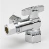 Valves, Fittings & Connectors ProLine Series Dual Outlet Stops | Chrome Plated Brass 5/8-In Comp X 3/8-In Comp X 3/8-In Comp Dual Outlet Stop