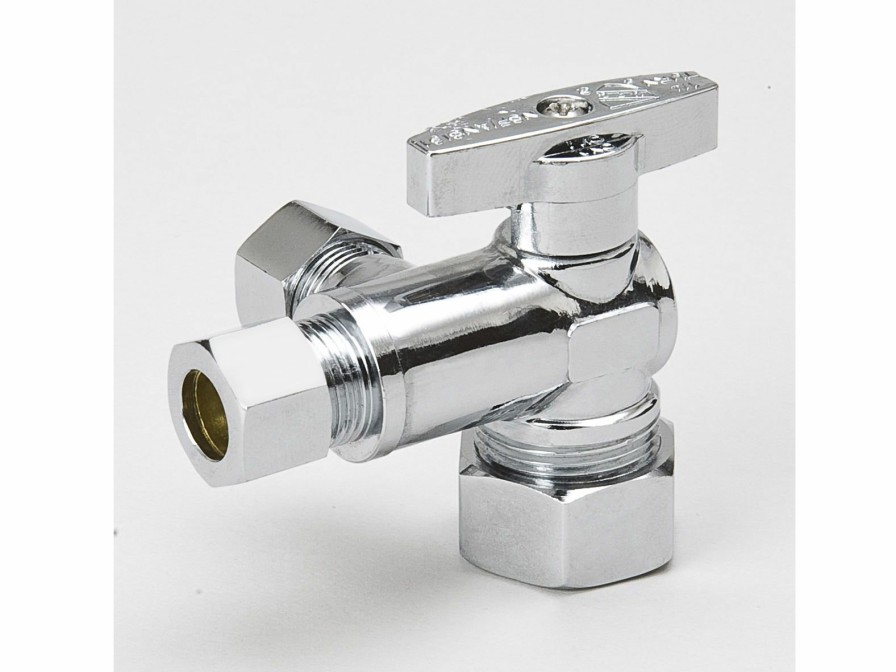 Valves, Fittings & Connectors ProLine Series Dual Outlet Stops | Chrome Plated Brass 5/8-In Comp X 3/8-In Comp X 3/8-In Comp Dual Outlet Stop