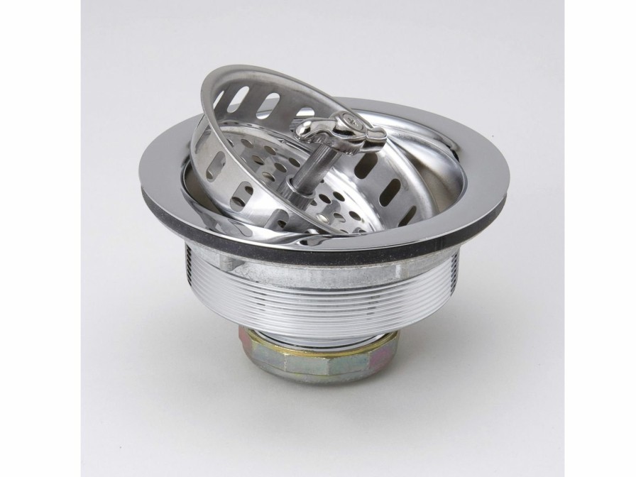 Bath & Kitchen Products B&K Drains & Strainers | Chrome Plated Brass Spin & Seal Sink Strainer 4-1/2-In Flange