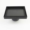 Bath & Kitchen Products B&K Square Models | 4-In Matte Black Tile-In Square 2-In Shower Drain