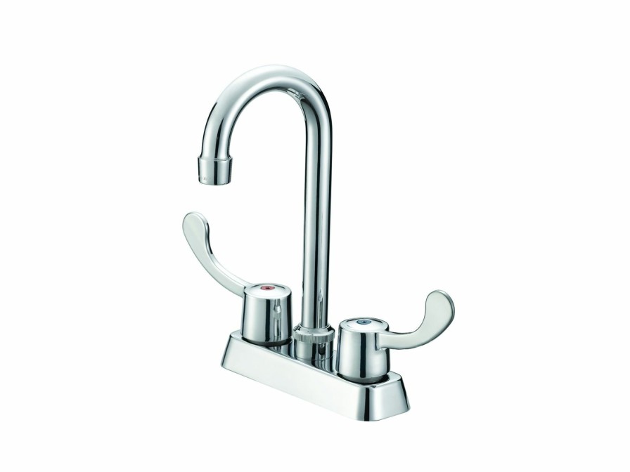 Bath & Kitchen Products B&K Bar | Two Metal Ada Lever Handle - Brass Waterways - Chrome