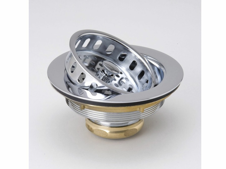 Bath & Kitchen Products B&K Drains & Strainers | Chrome Plated Cast Brass Sink Strainer 4-1/2-In Flange