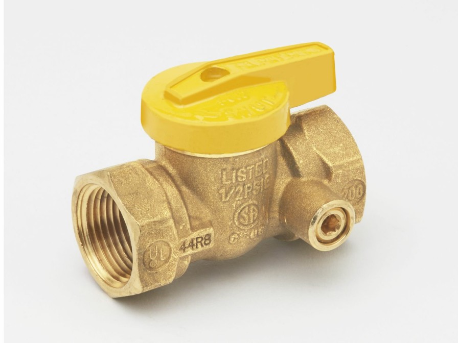 Valves, Fittings & Connectors ProLine Series Gas Valves | Brass 1/2-In Fip X 1/2-In Fip Gas Valve W/Side Tap