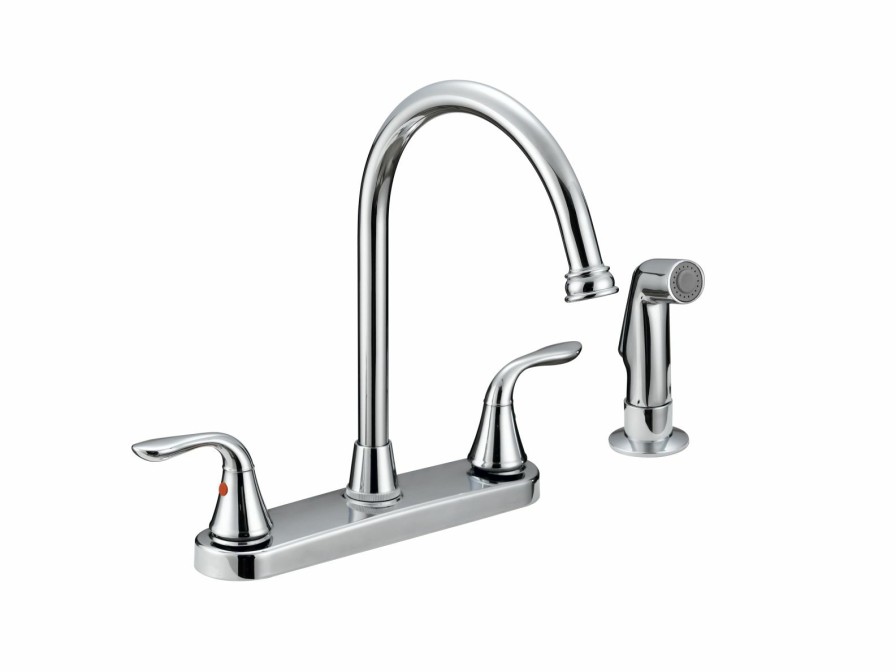 Bath & Kitchen Products B&K Kitchen | Two Metal Lever Handle High Arc W/Matching Spray - Chrome