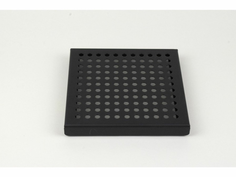 Bath & Kitchen Products B&K Square Models | 6-In Matte Black Zero Pattern Square 2-In Shower Drain