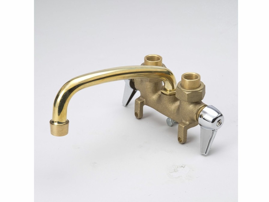 Bath & Kitchen Products B&K Utility | Traditional Rough Brass Laundry Tray Faucet - Chrome Handles