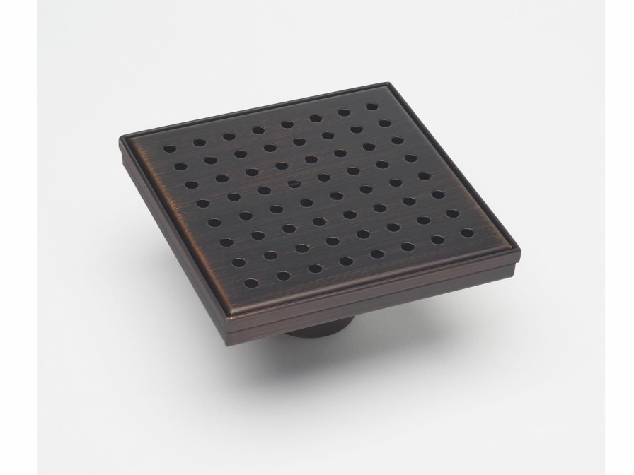 Bath & Kitchen Products B&K Square Models | 4-In Oil Rubbed Bronze Zero Pattern Square 2-In Shower Drain