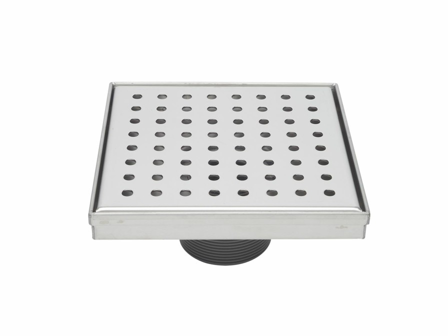 Bath & Kitchen Products B&K Square Models | 6-In Brushed Nickel Zero Pattern Square 2-In Shower Drain