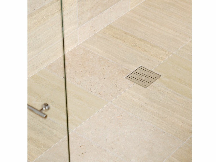 Bath & Kitchen Products B&K Square Models | 6-In Brushed Nickel Zero Pattern Square 2-In Shower Drain