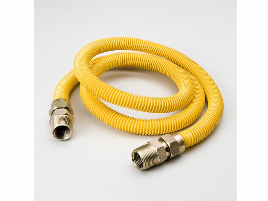 Valves, Fittings & Connectors ProLine Series Yellow Epoxy Coated Flexible Gas Connectors | 48-In 1/2-In Id Yellow Coated Csst Gas Connector - 3/4-In Mip X 3/4-In Mip