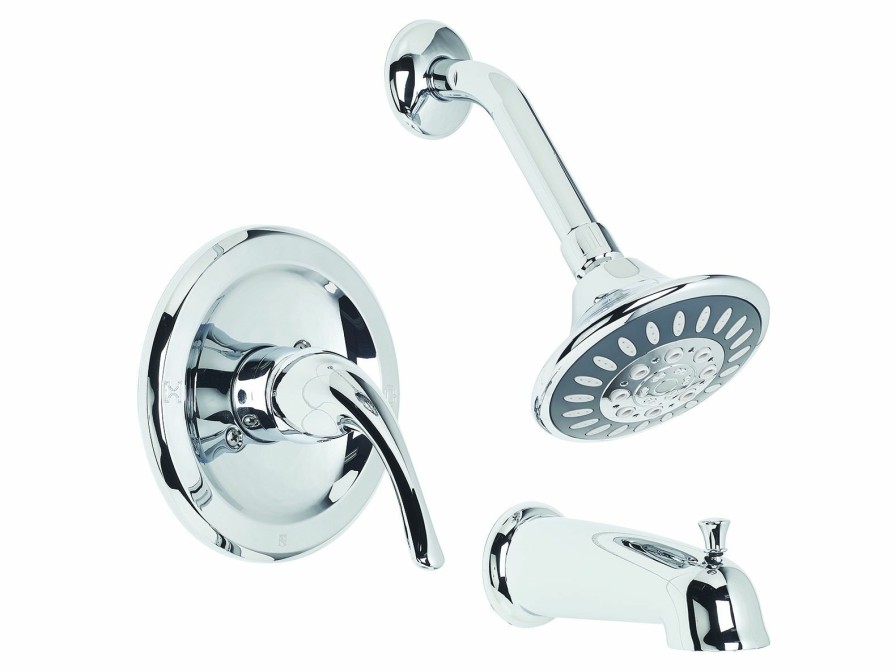 Bath & Kitchen Products B&K Tub & Shower | Single Metal Lh W/ Large Self Cleaning Showerhead & Spout - Bn