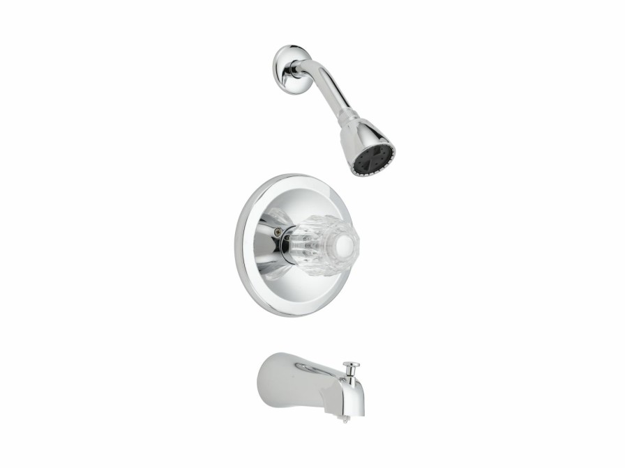 Bath & Kitchen Products B&K Tub & Shower | Single Acrylic Handle W/ Showerhead & Spout - Chrome