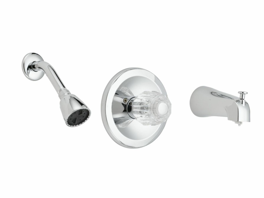 Bath & Kitchen Products B&K Tub & Shower | Single Acrylic Handle W/ Showerhead & Spout - Chrome