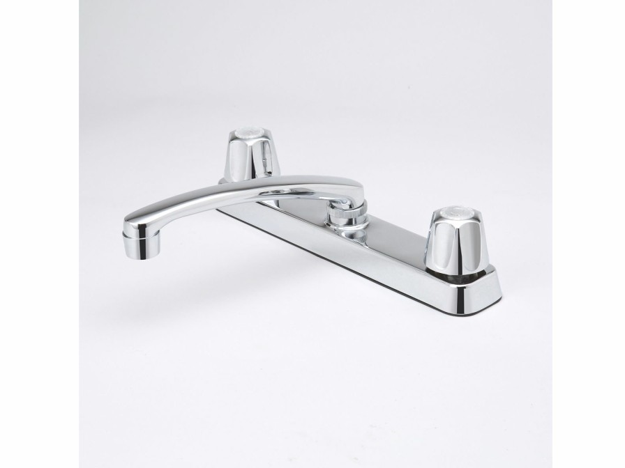 Bath & Kitchen Products B&K Kitchen | Two Round Metal Handle Less Spray - Square Base - Chrome