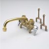 Bath & Kitchen Products B&K Utility | Traditional Rough Brass Laundry Tray Faucet - W/Legs - Chrome Handles