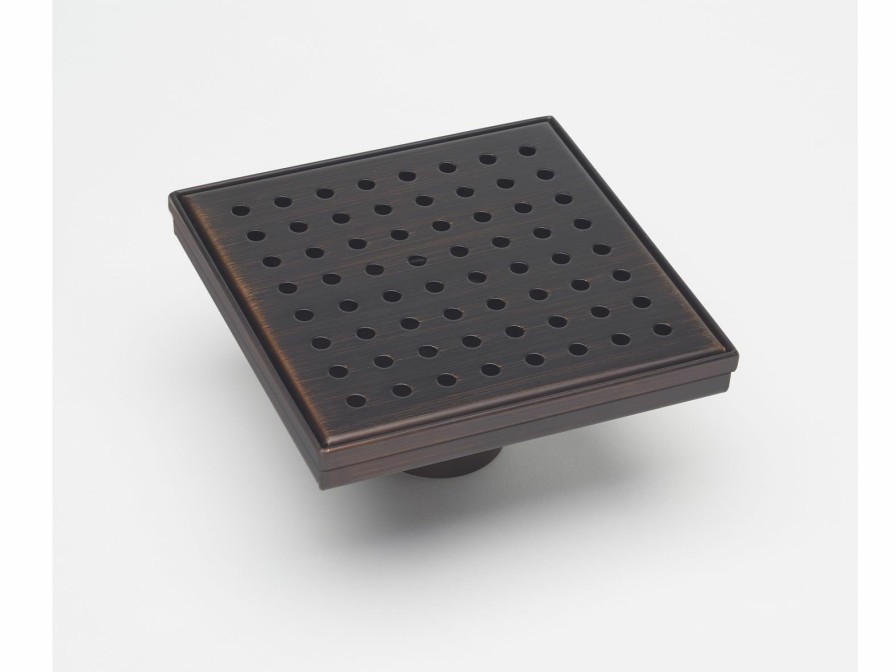 Bath & Kitchen Products B&K Square Models | 8-In Oil Rubbed Bronze Zero Pattern Square 2-In Shower Drain