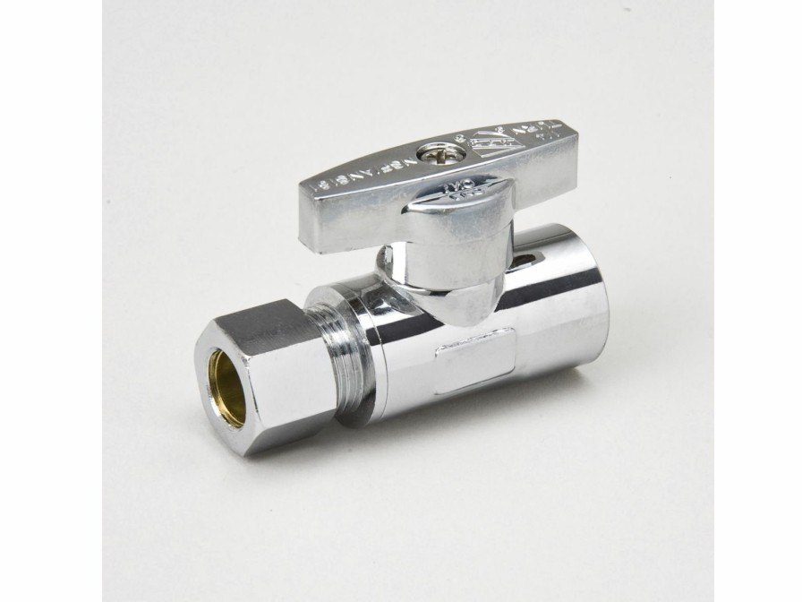 Valves, Fittings & Connectors ProLine Series Straight Stops | Chrome Plated Brass 1/2-In Swt X 3/8-In Comp Straight Stop