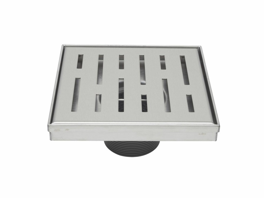 Bath & Kitchen Products B&K Square Models | 6-In Brushed Nickel Off-Set Pattern Square 2-In Shower Drain