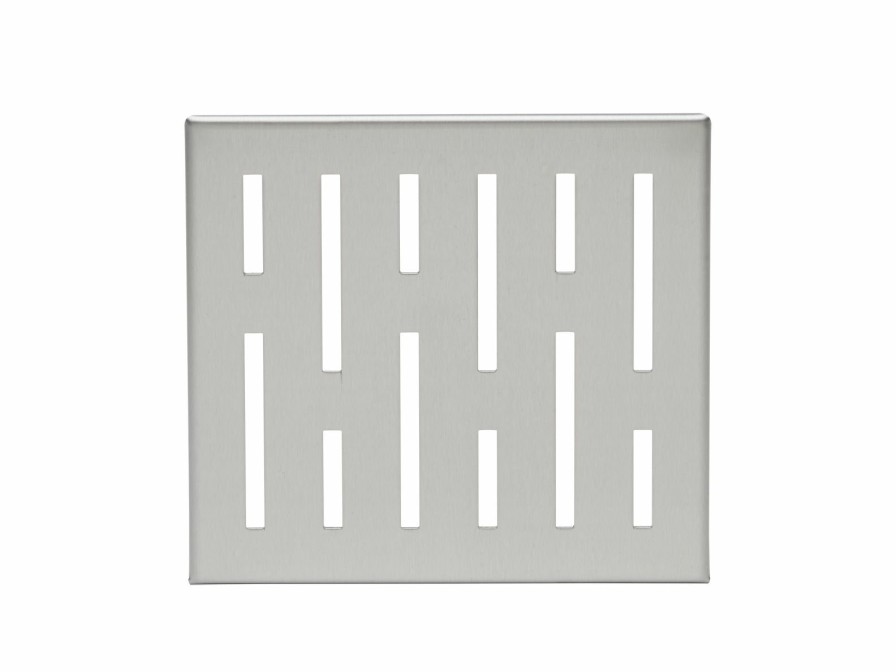 Bath & Kitchen Products B&K Square Models | 6-In Brushed Nickel Off-Set Pattern Square 2-In Shower Drain