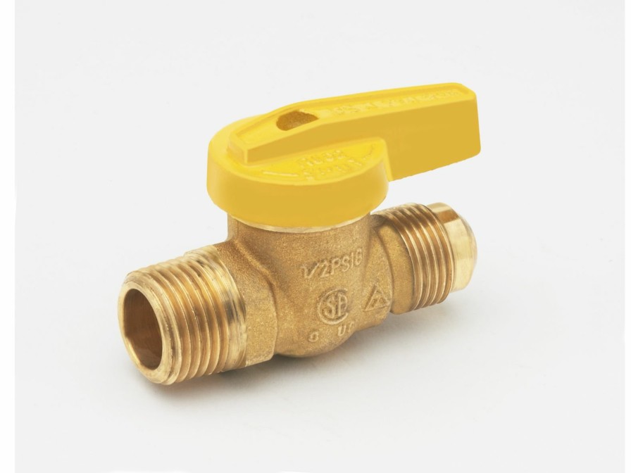 Valves, Fittings & Connectors ProLine Series Gas Valves | Brass 3/8-In Fl X 1/2-In Mip 1-Pc Body Gas Valve