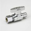 Valves, Fittings & Connectors ProLine Series Straight Stops | Chrome Plated Brass 1/2-In Pex X 3/8-In Comp Straight Stop