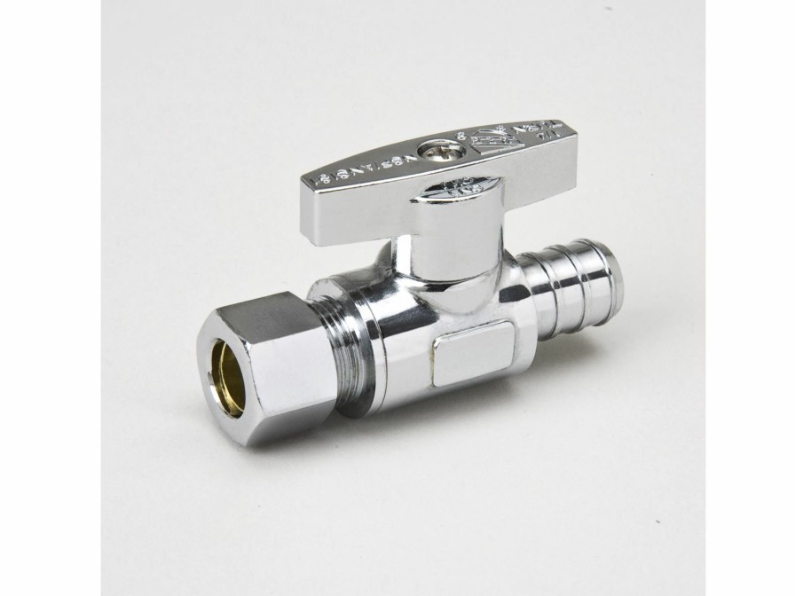 Valves, Fittings & Connectors ProLine Series Straight Stops | Chrome Plated Brass 1/2-In Pex X 3/8-In Comp Straight Stop