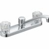 Bath & Kitchen Products B&K Kitchen | Two Acrylic Handle W/Spray - Round Base - Chrome