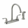 Bath & Kitchen Products B&K Kitchen | Two Metal Lever Handle High Arc W/Matching Spray - Brushed Nickel