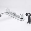 Bath & Kitchen Products B&K Kitchen | Two Round Metal Handle W/Spray - Square Base - Chrome