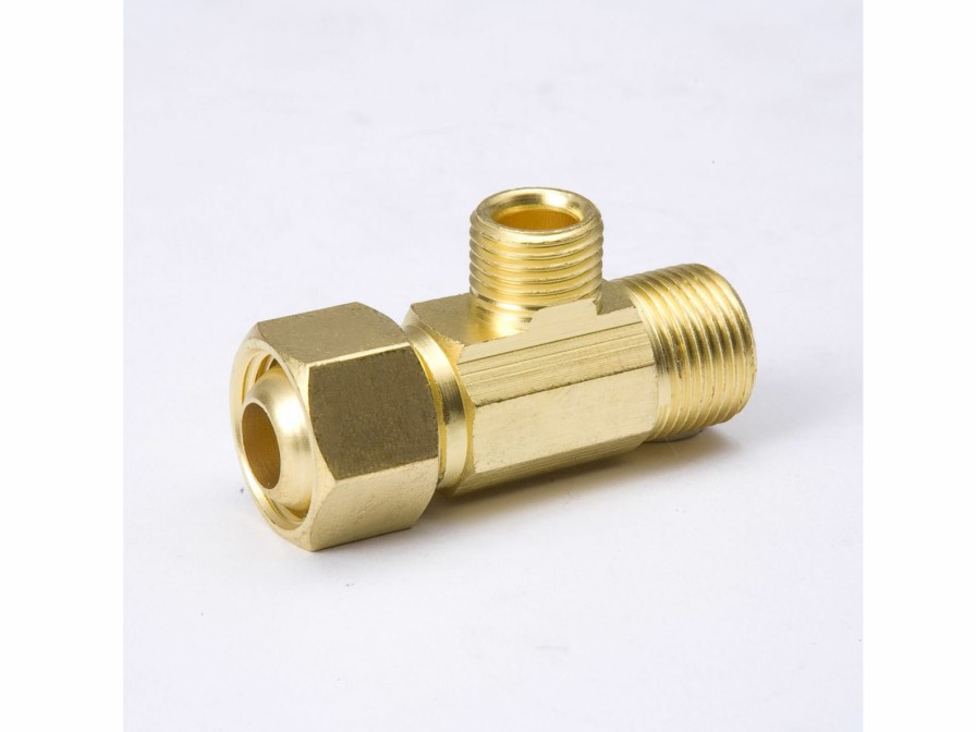 Valves, Fittings & Connectors ProLine Series Metal | Brass 1/2-In Npsm X 1/2-In Npsm X 3/8-In Npsm Ez-Connect Tee